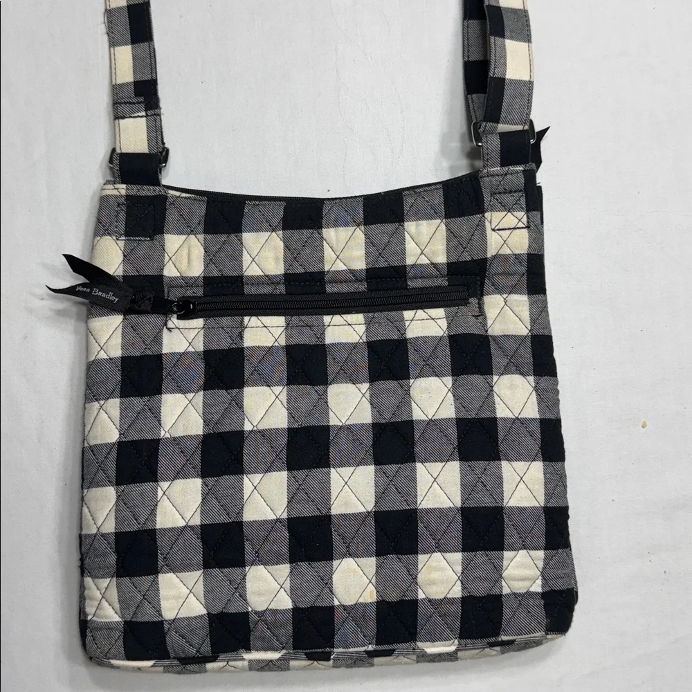 Vera Bradley black & cream Pearl Buffalo black & cream check crossbody purse. - Picture 2 of 6